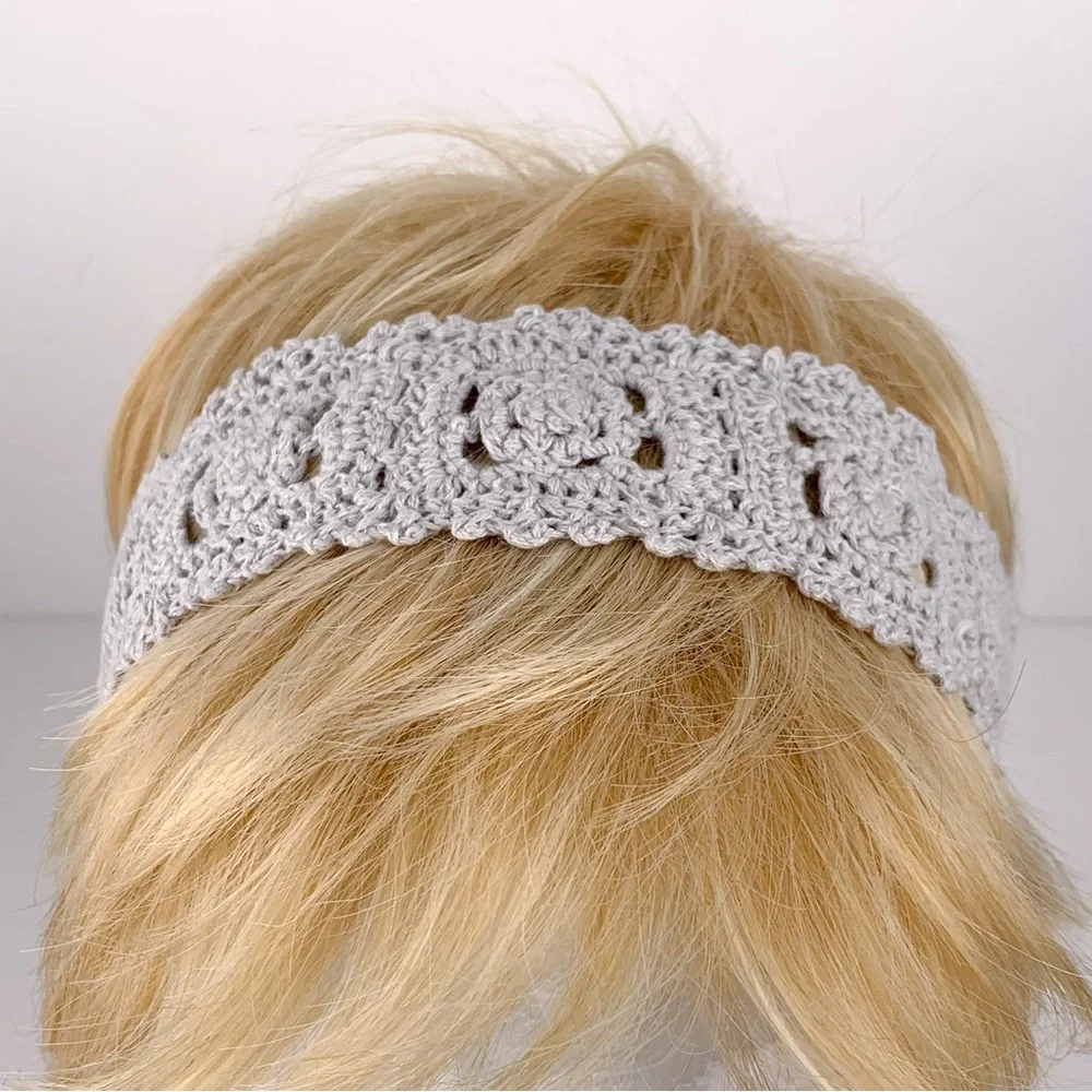 Crochet hair wrap gray women's Charming Charlie crochet headband